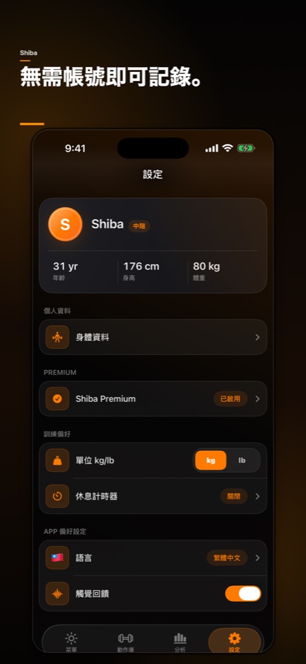 免帳號記錄