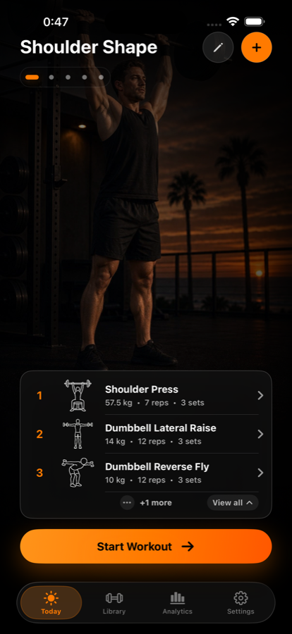 Shiba app Today screen